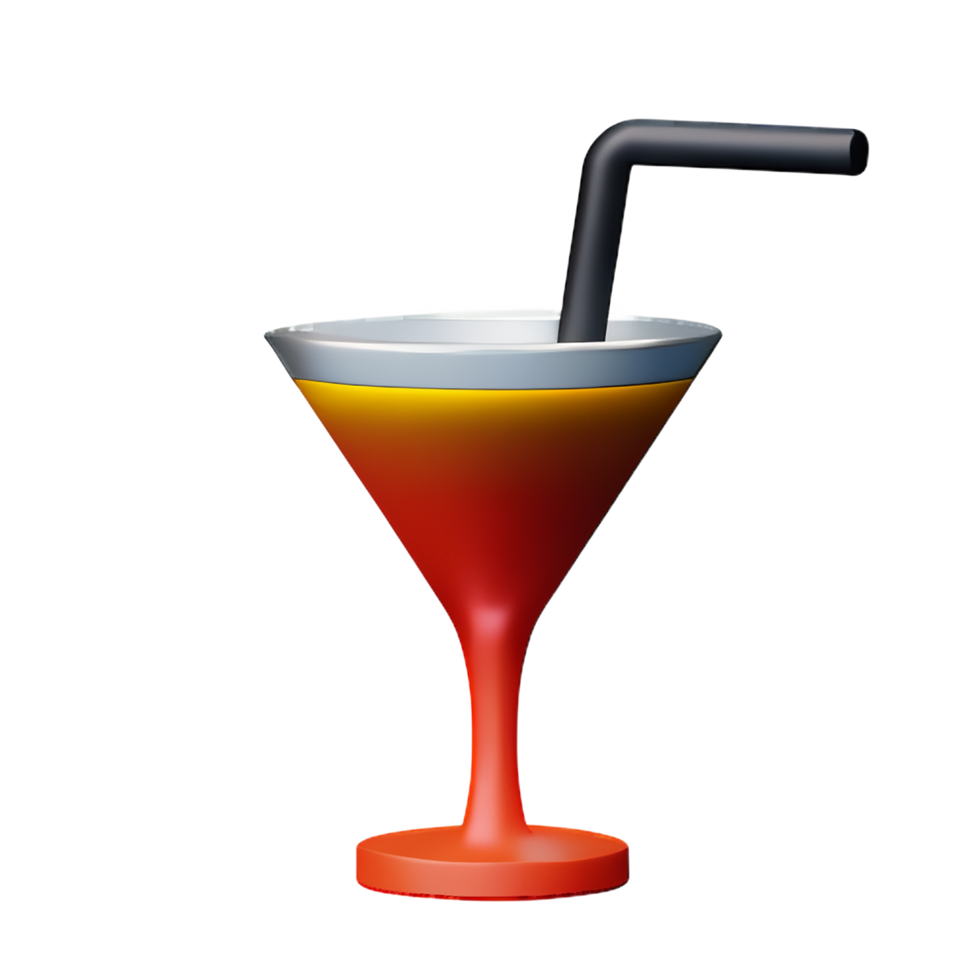 cocktail 3d rendering icon illustration png
