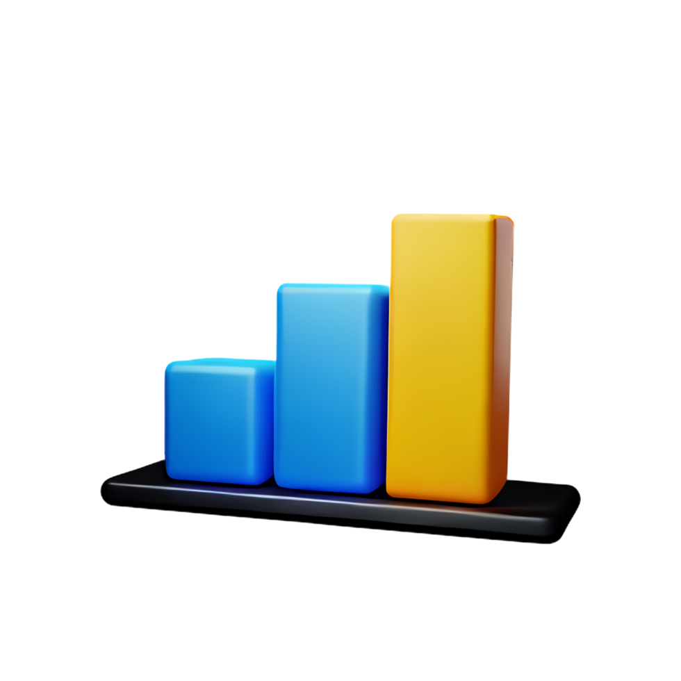 chart 3d rendering icon illustration png