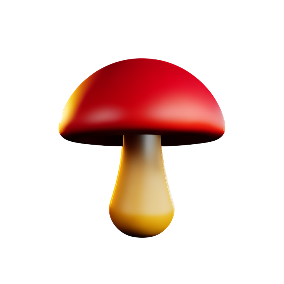 mushroom 3d rendering icon illustration png