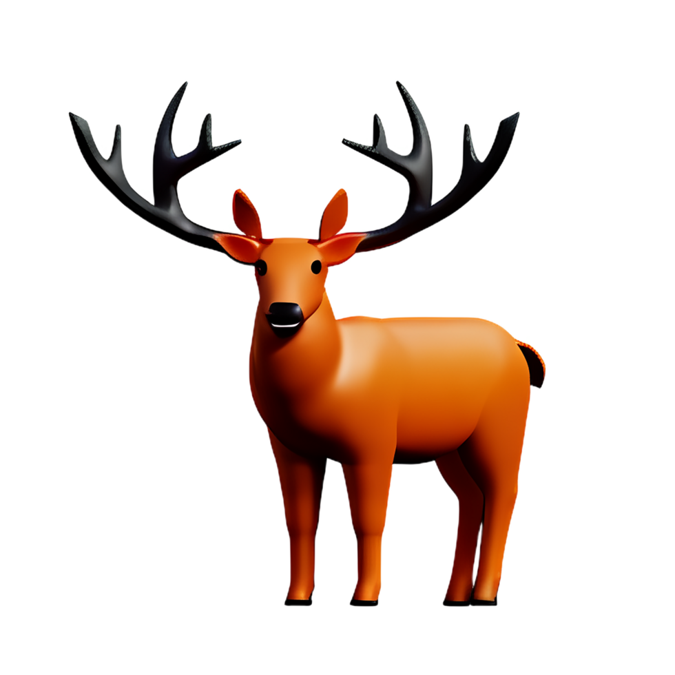 deer 3d rendering icon illustration png