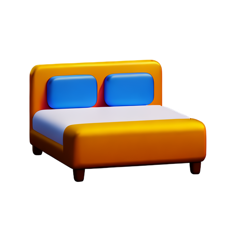 bed 3d rendering icon illustration png