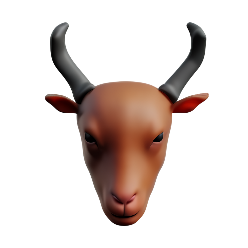 goat 3d rendering icon illustration png