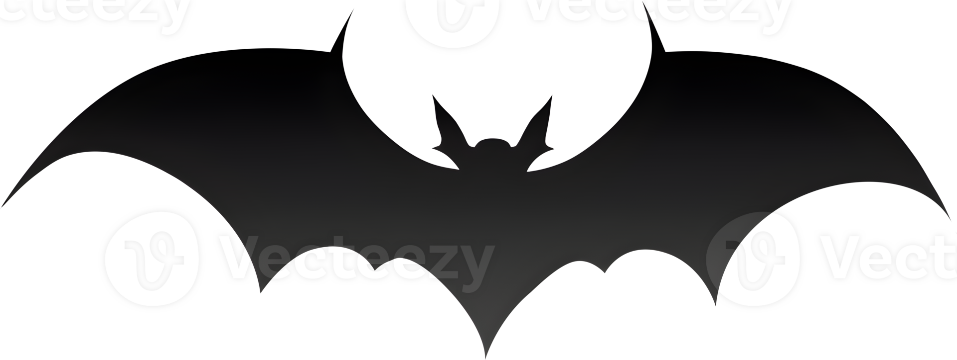 Halloween flying bat silhouette, AI generated png