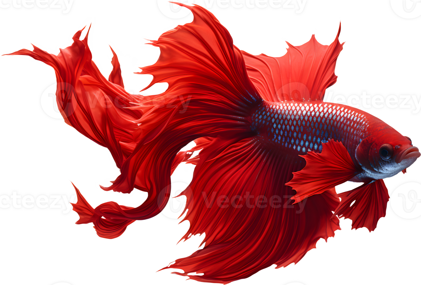 Beautiful Siamese fighting fish,betta splendens, AI generated png