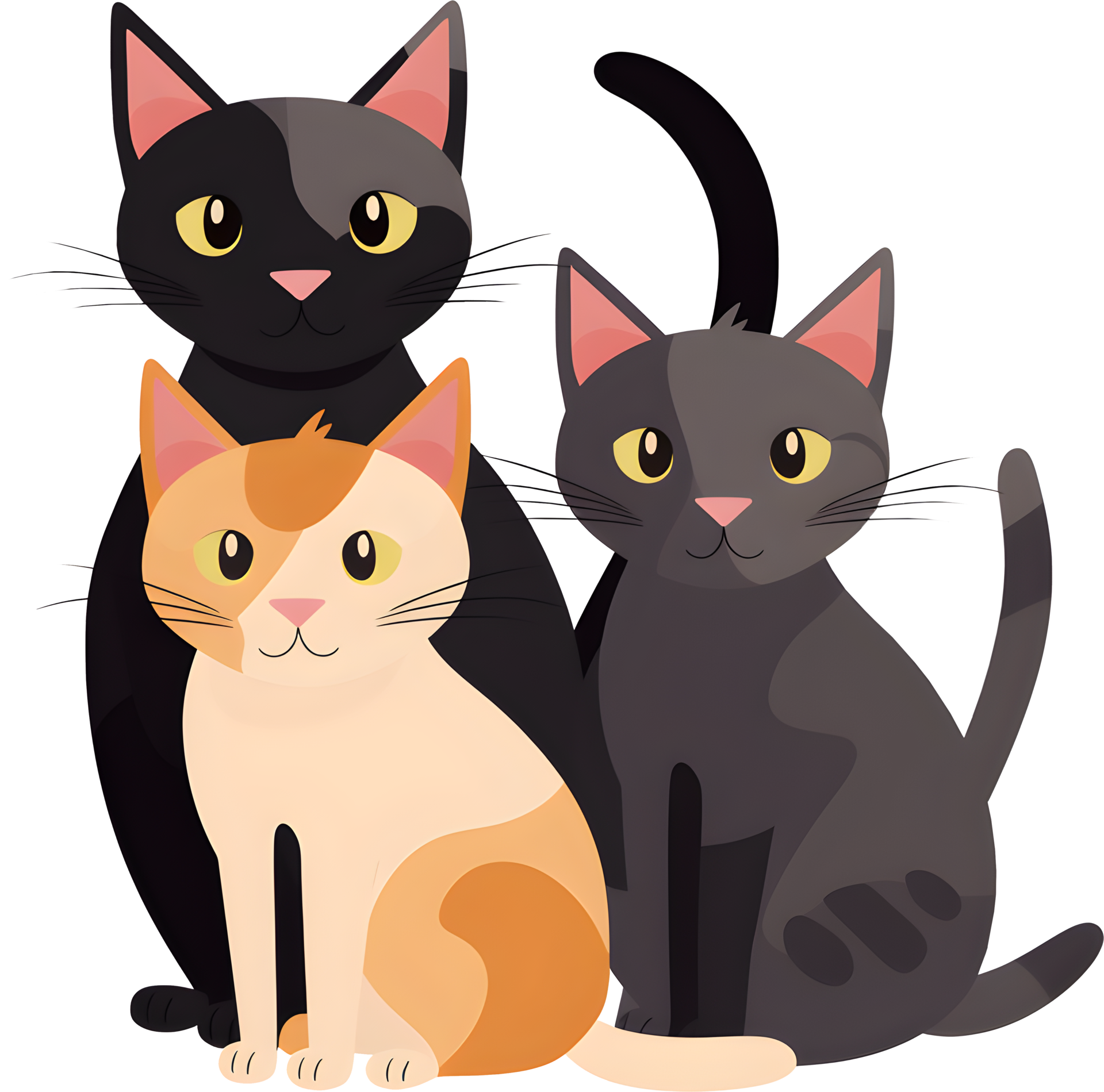 group-of-cats-png-file-no-background-ai-generated-28597520-png