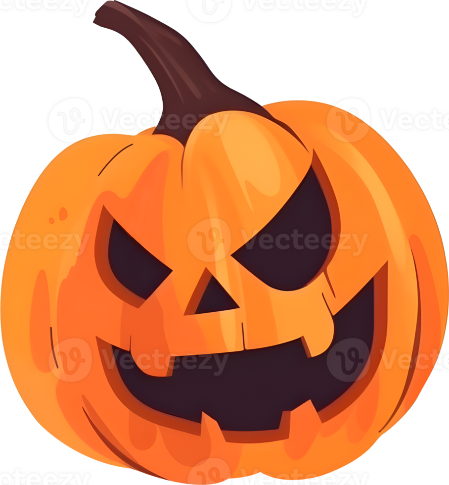 Halloween pumpkin Jackolantern, PNG file no background, AI generated