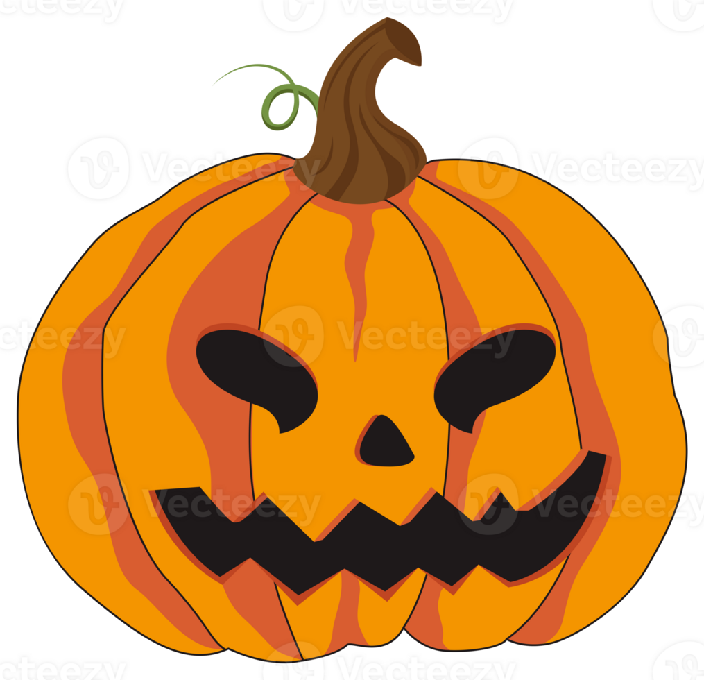 Jackolantern Halloween pumpkin, PNG file no background, AI generated