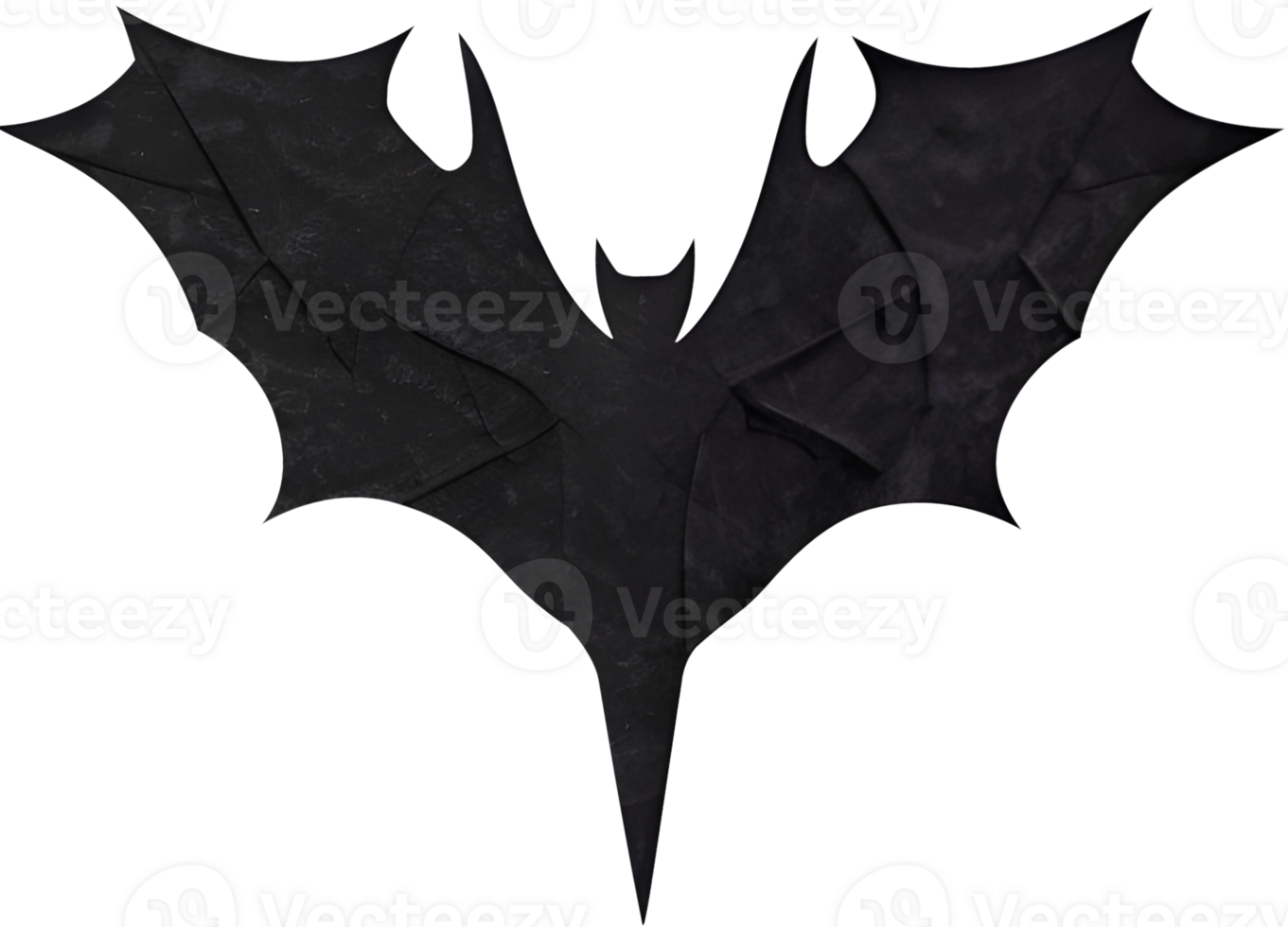 Black Halloween bat paper cut art, AI generated, PNG file no background