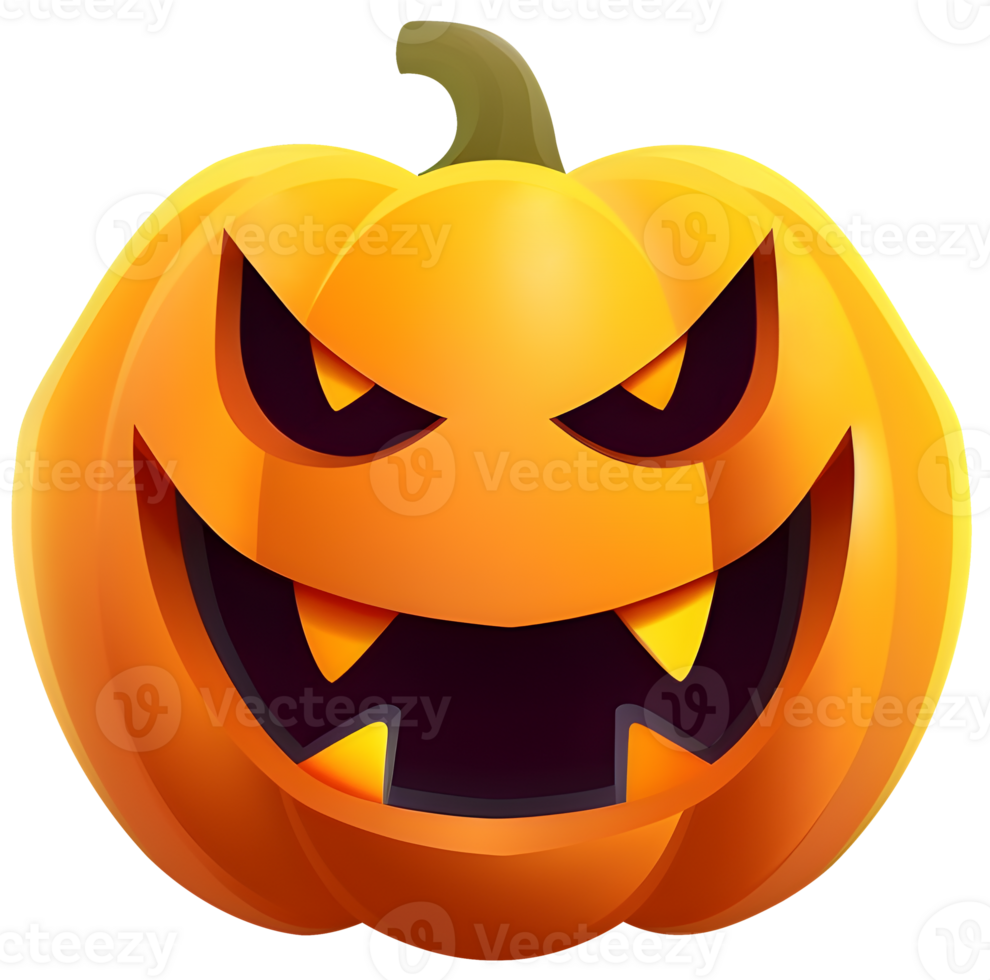 Halloween pumpkin Jackolantern, PNG file no background, AI generated