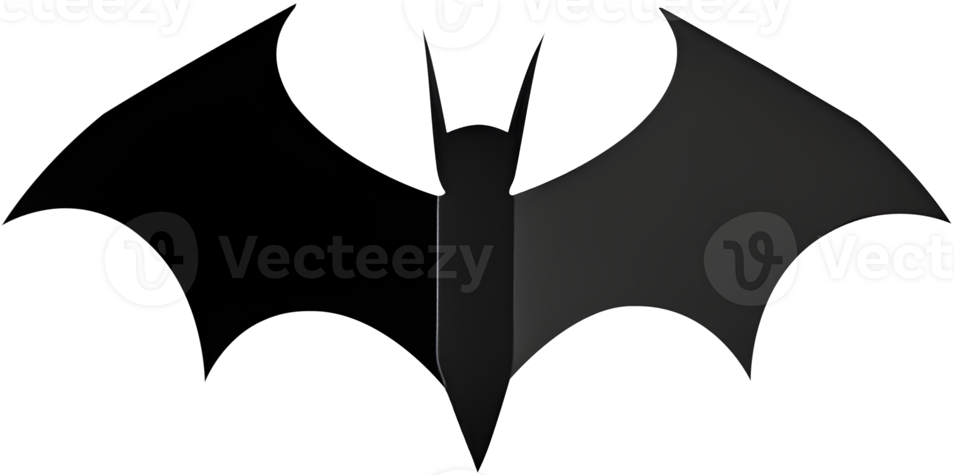 Black Halloween bat paper cut art, AI generated, PNG file no background