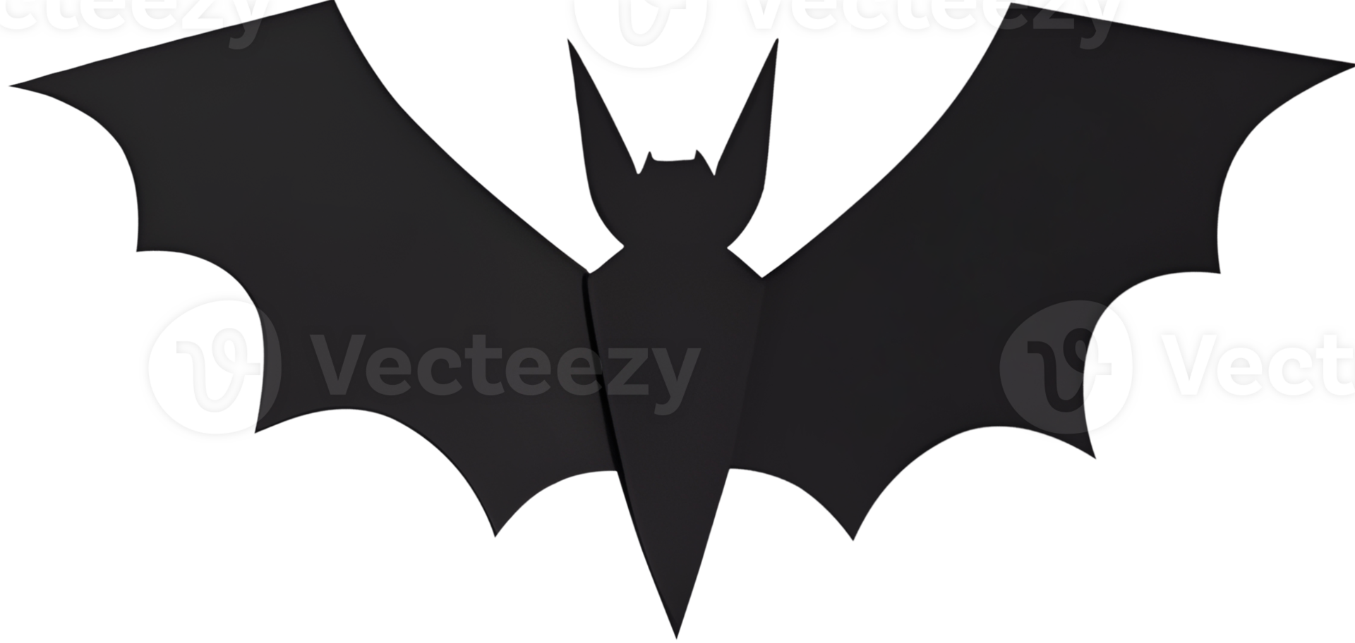 Black Halloween bat paper cut art, AI generated, PNG file no background
