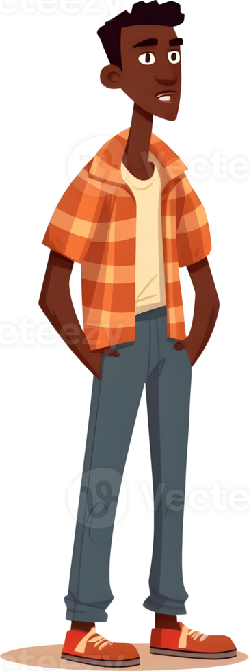 Masculin avatar dessin animé personnage plein corps, ai généré, png fichier non Contexte