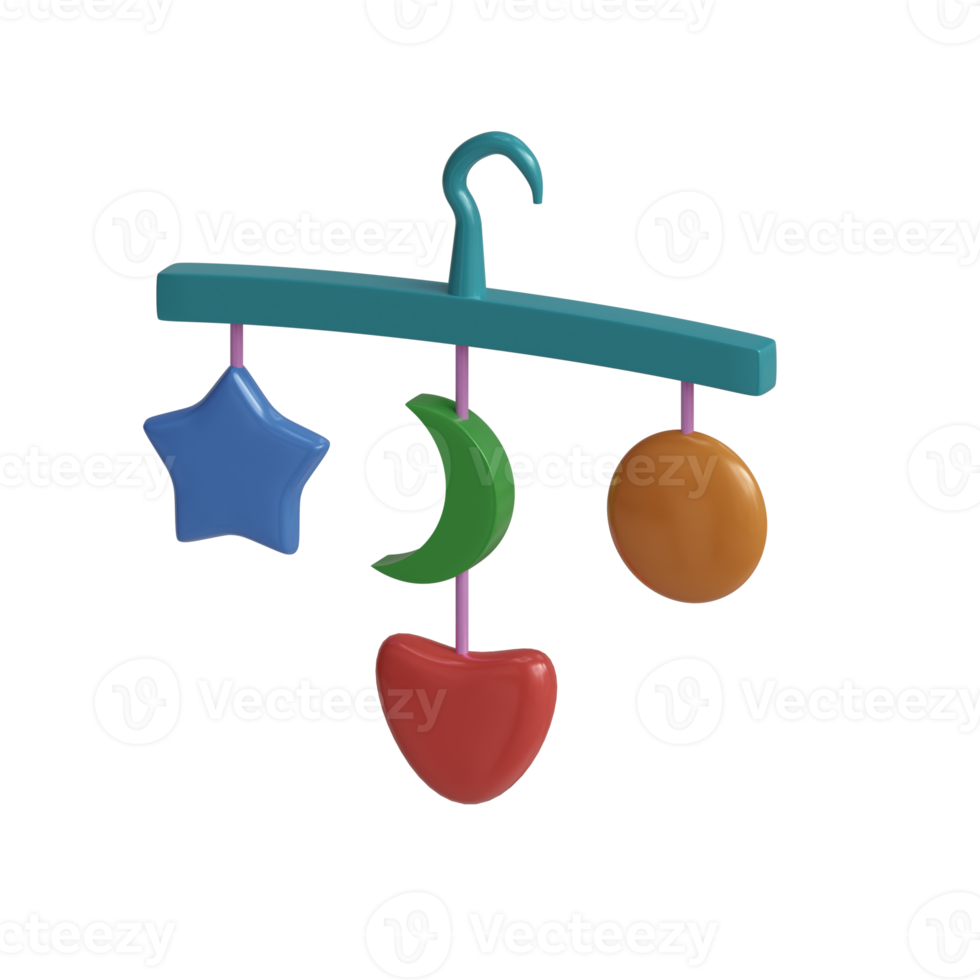 3d rendered baby hanging toys perfect for baby product design project png
