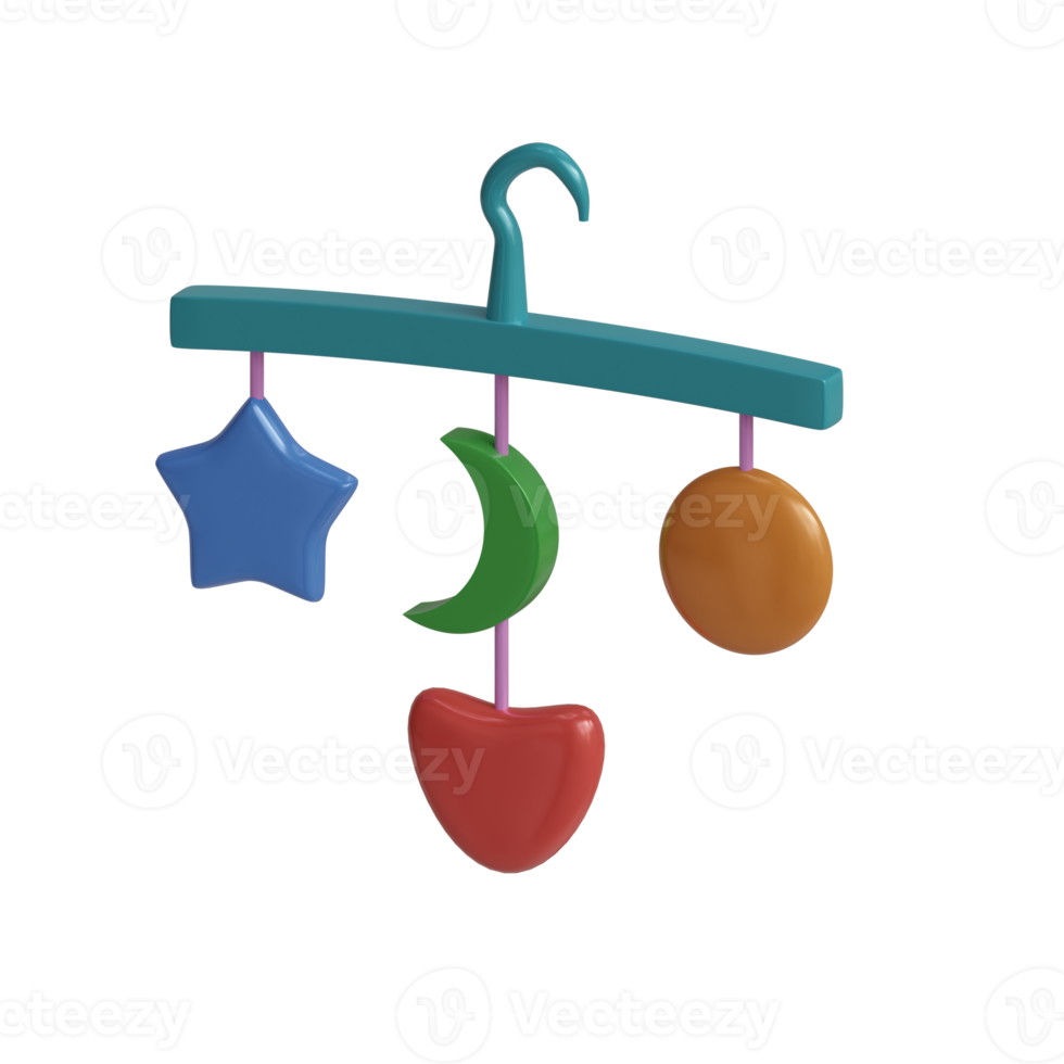 3d rendido bebê suspensão brinquedos perfeito para bebê produtos Projeto projeto png