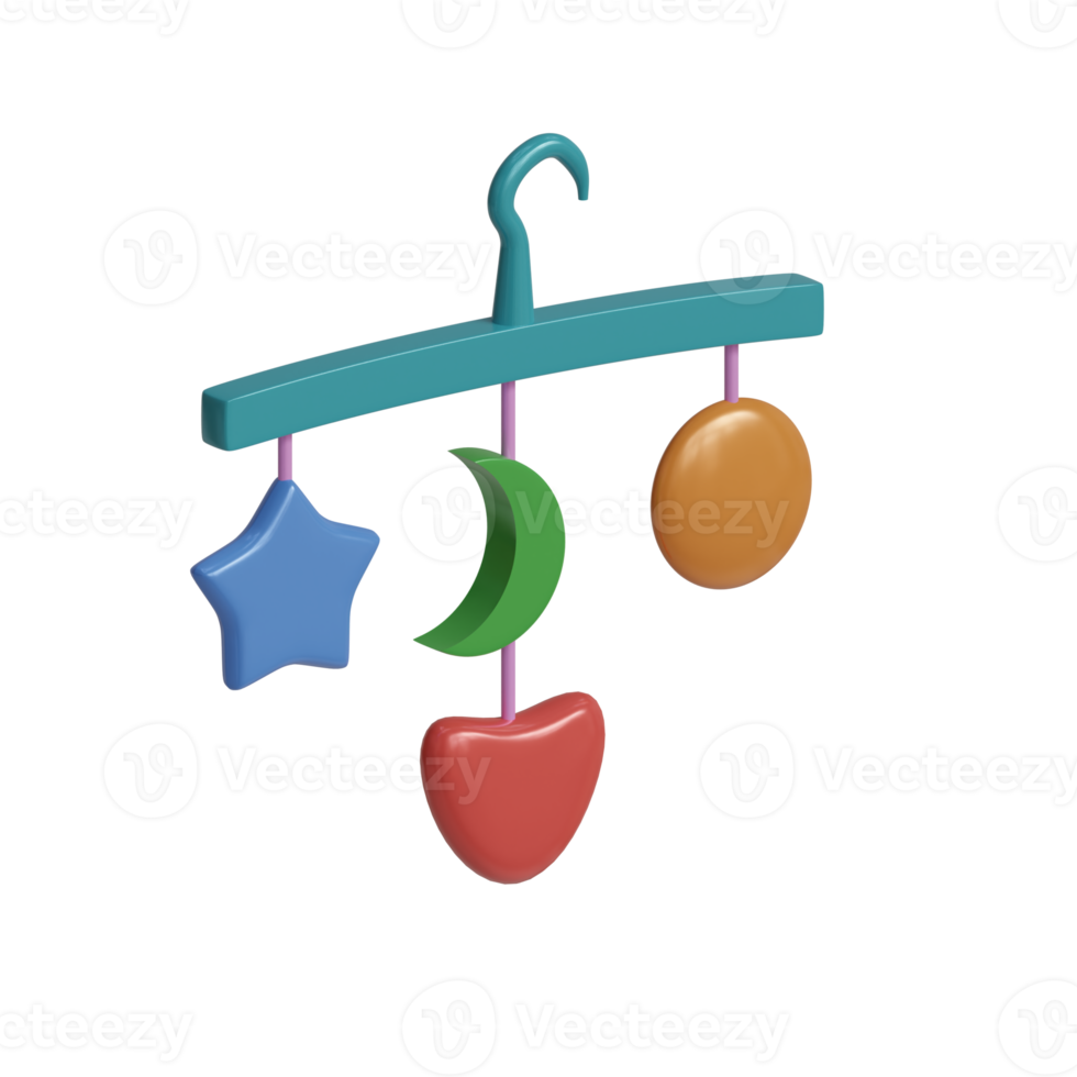 3d rendido bebê suspensão brinquedos perfeito para bebê produtos Projeto projeto png