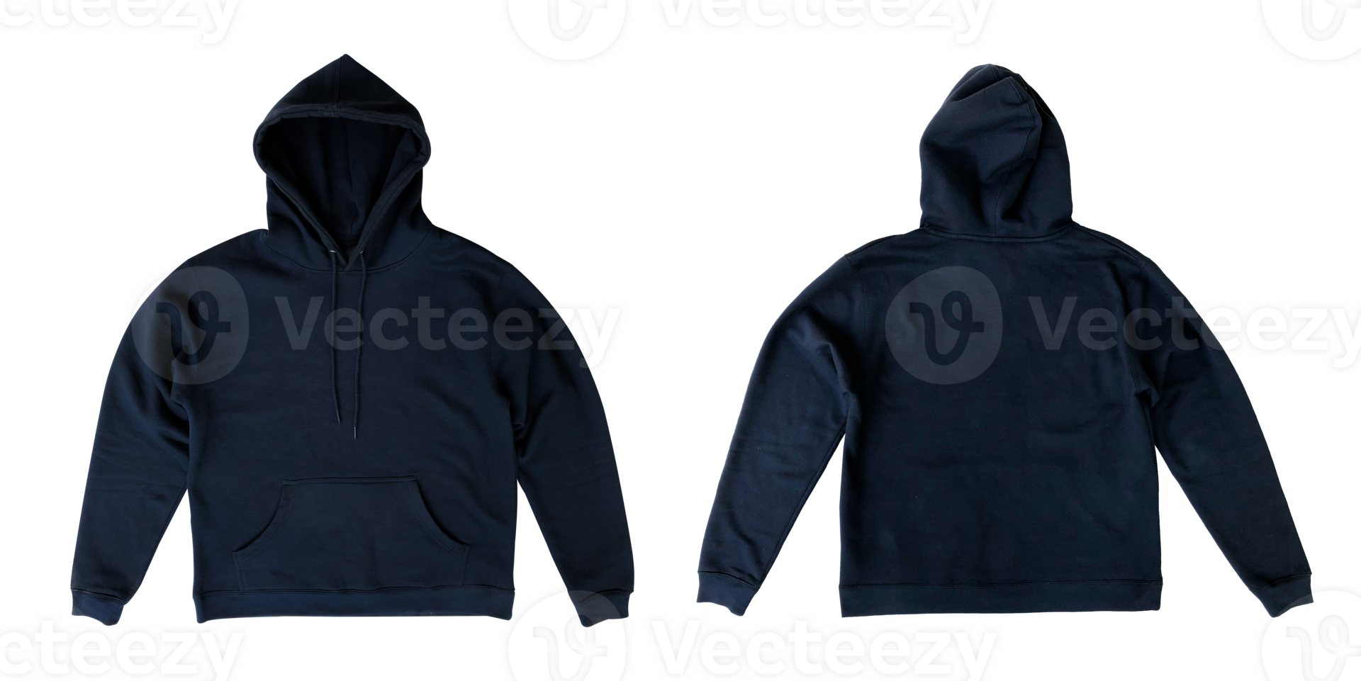 back and front hoodie mockup isolated png
