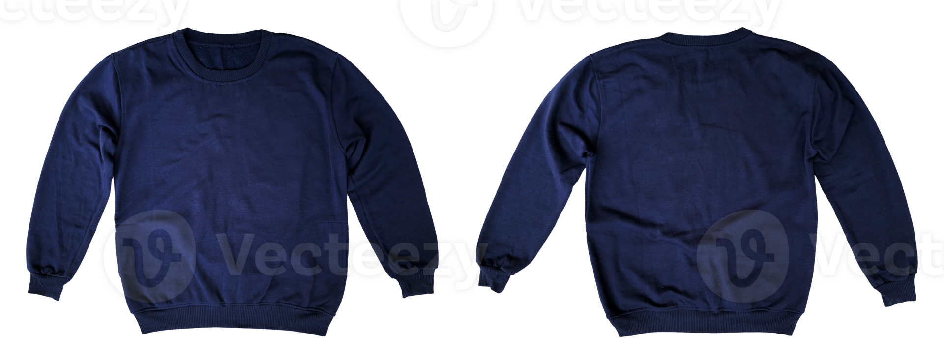front and back blue sweater isolated element png