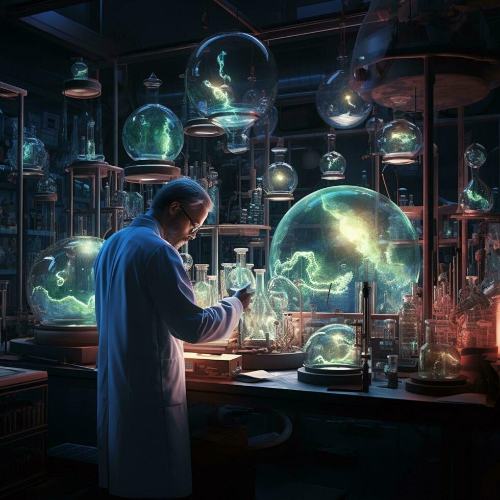 scientist in the laboratory illustration photo