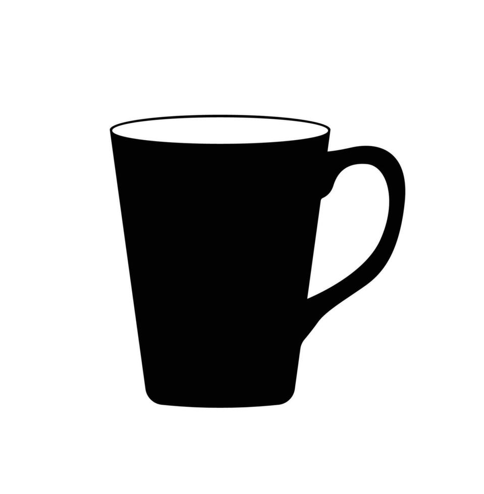 vaso jarra silueta, cristalería café, té y caliente bebidas taza icono vector