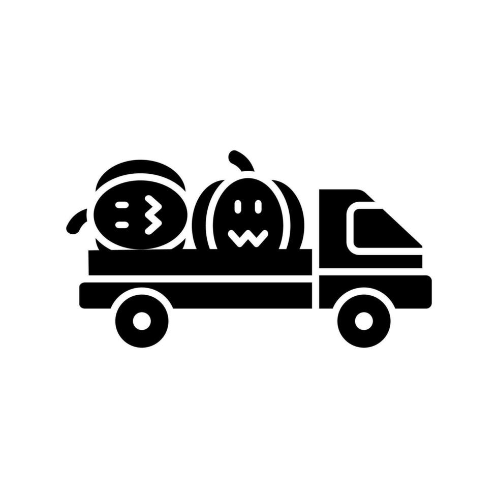 Happy Harvest autumn truck Vector File Isolated white background,Halloween vector.