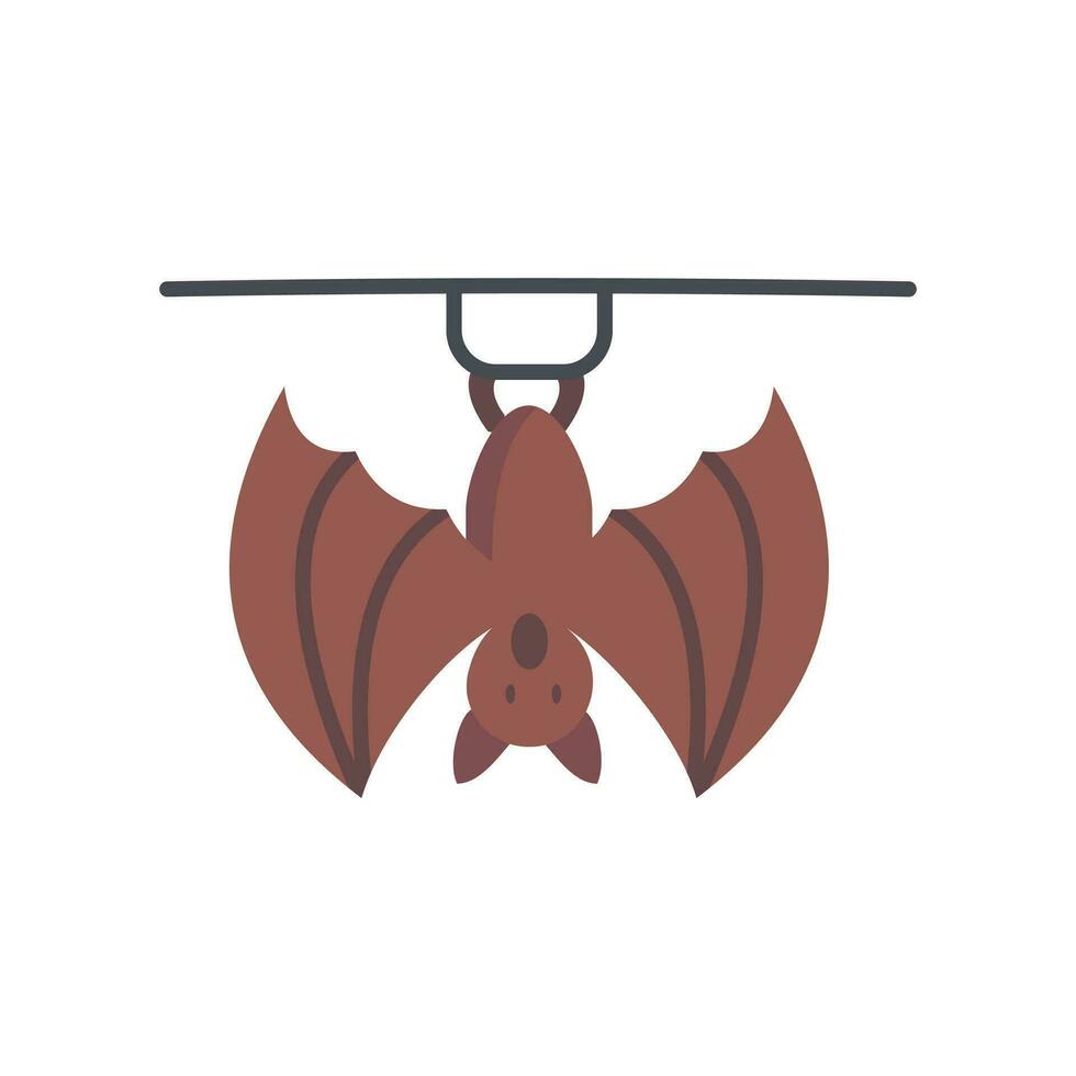bat hanging on a branch logo design, creative idea vector graphic symbol icon illustration, isolated white background.