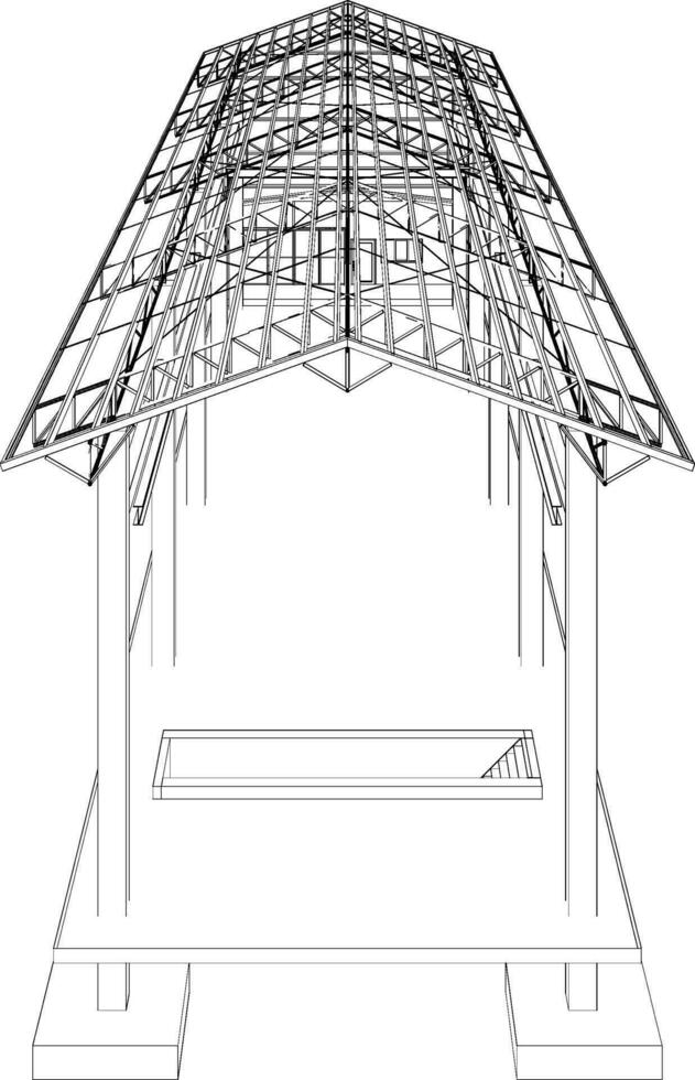 3D illustration of industrial building vector