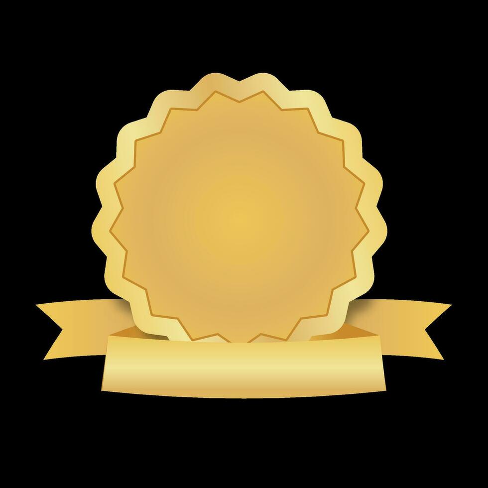 Gold Badge and Ribbon Illustration vector