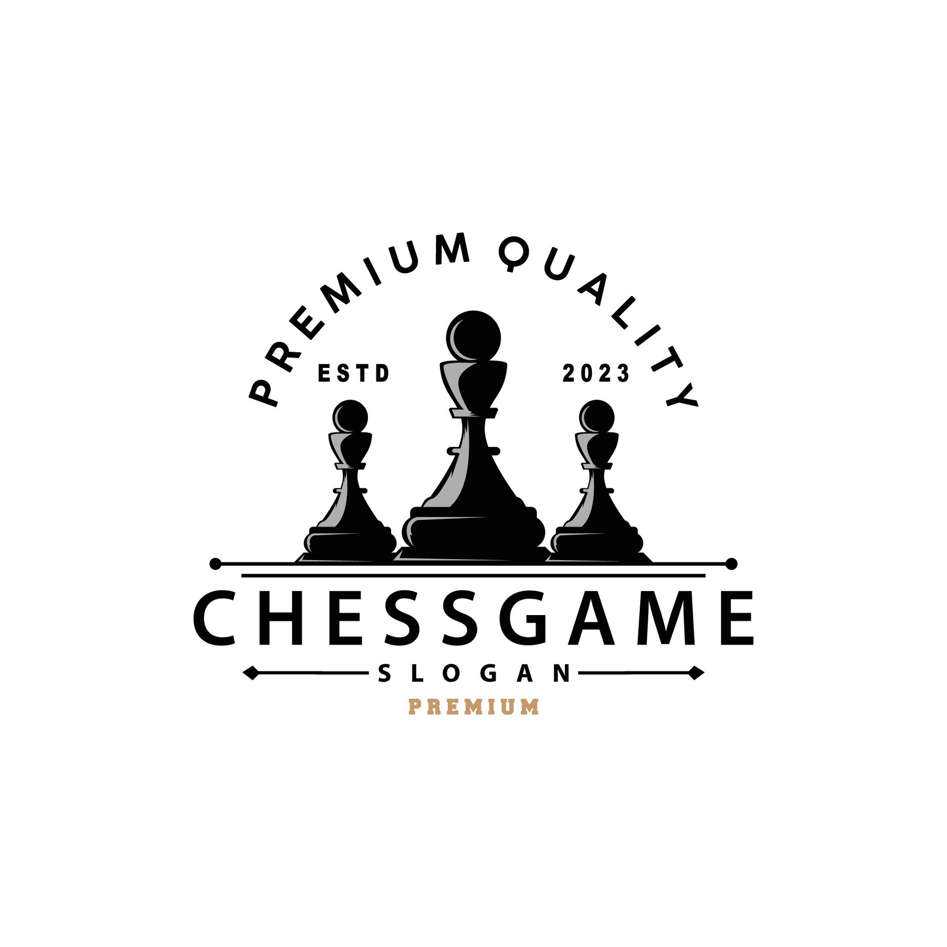 Chess Game Logo Simple Chess Piece Design Minimalist Silhouette