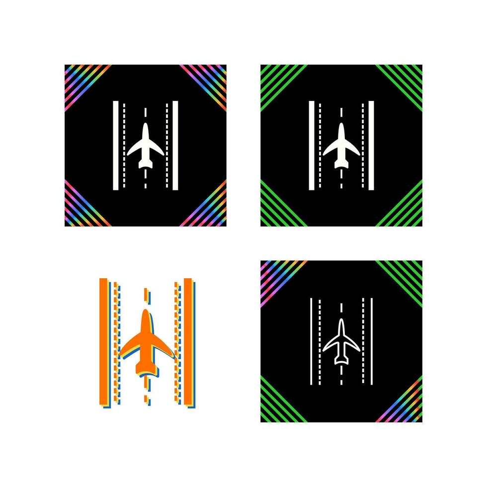 Plane on Runway Vector Icon
