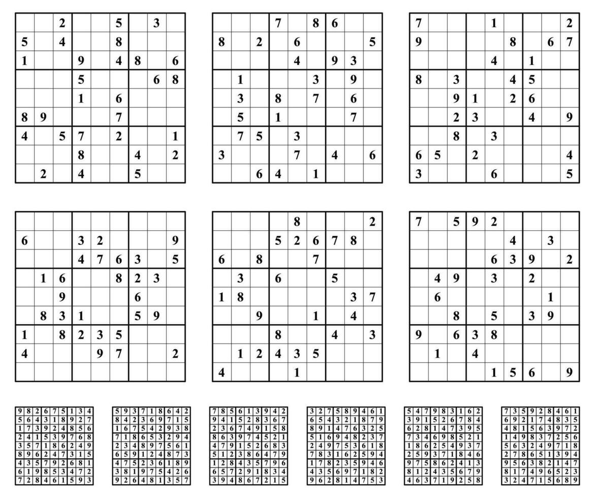 Sudoku game set with answers medium Difficulty. 28598288 Vector Art at  Vecteezy