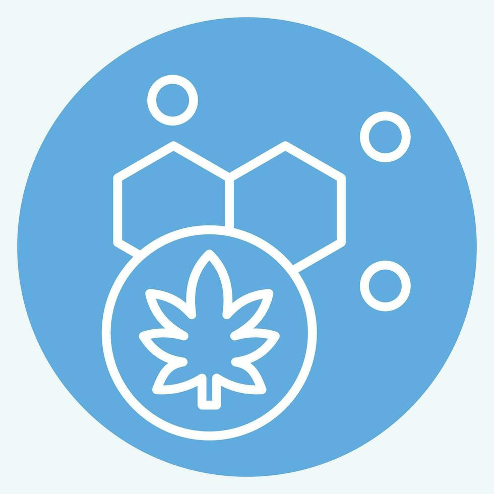 Icon Cannabol Content. related to Cannabis symbol. blue eyes style. simple design editable. simple illustration vector