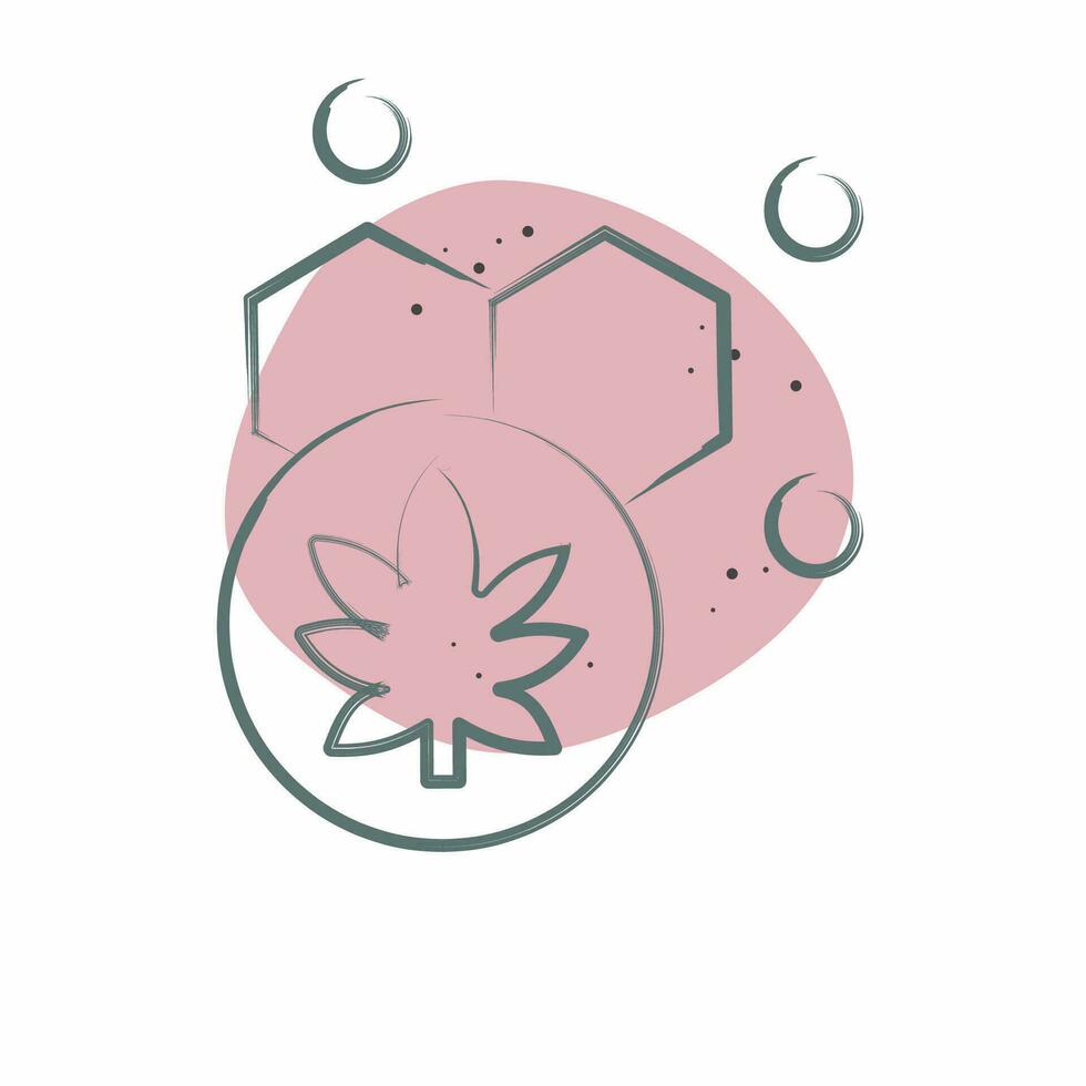 Icon Cannabol Content. related to Cannabis symbol. Color Spot Style. simple design editable. simple illustration vector