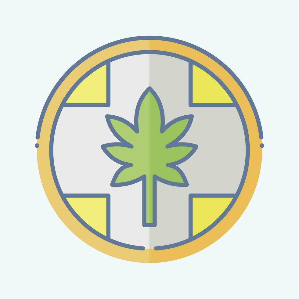 Icon Label Cannabis Products. related to Cannabis symbol. doodle style. simple design editable. simple illustration vector