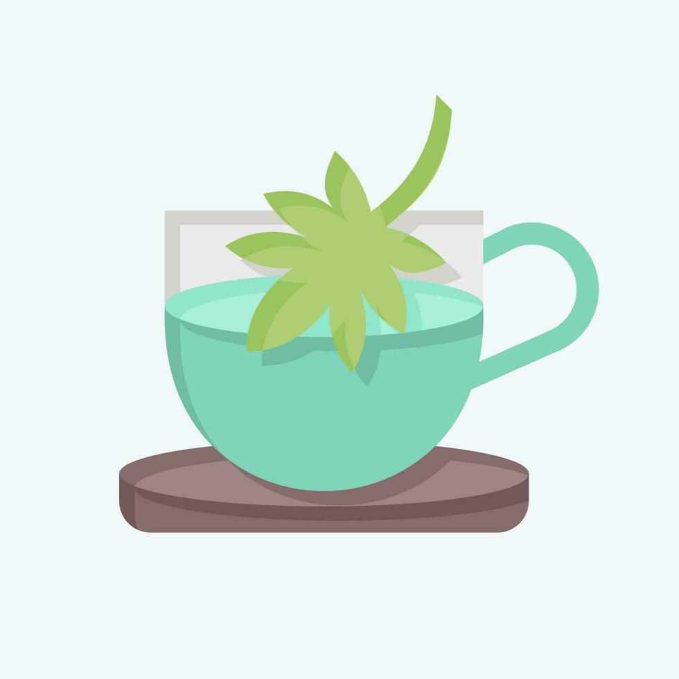 Icon Cannabis Tea. related to Cannabis symbol. flat style. simple design editable. simple illustration vector