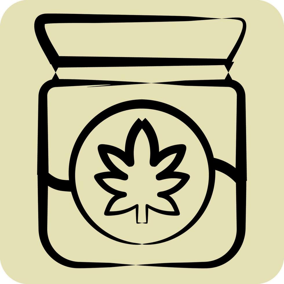 Icon CBD Guideline. related to Cannabis symbol. hand drawn style. simple design editable. simple illustration vector