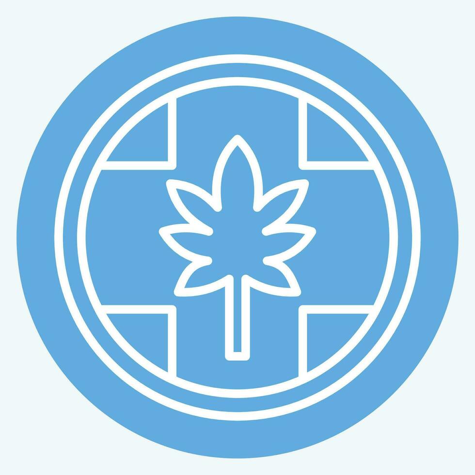 Icon Label Cannabis Products. related to Cannabis symbol. blue eyes style. simple design editable. simple illustration vector