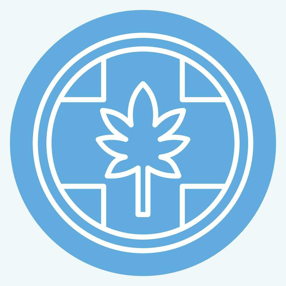 Icon Label Cannabis Products. related to Cannabis symbol. blue eyes style. simple design editable. simple illustration vector