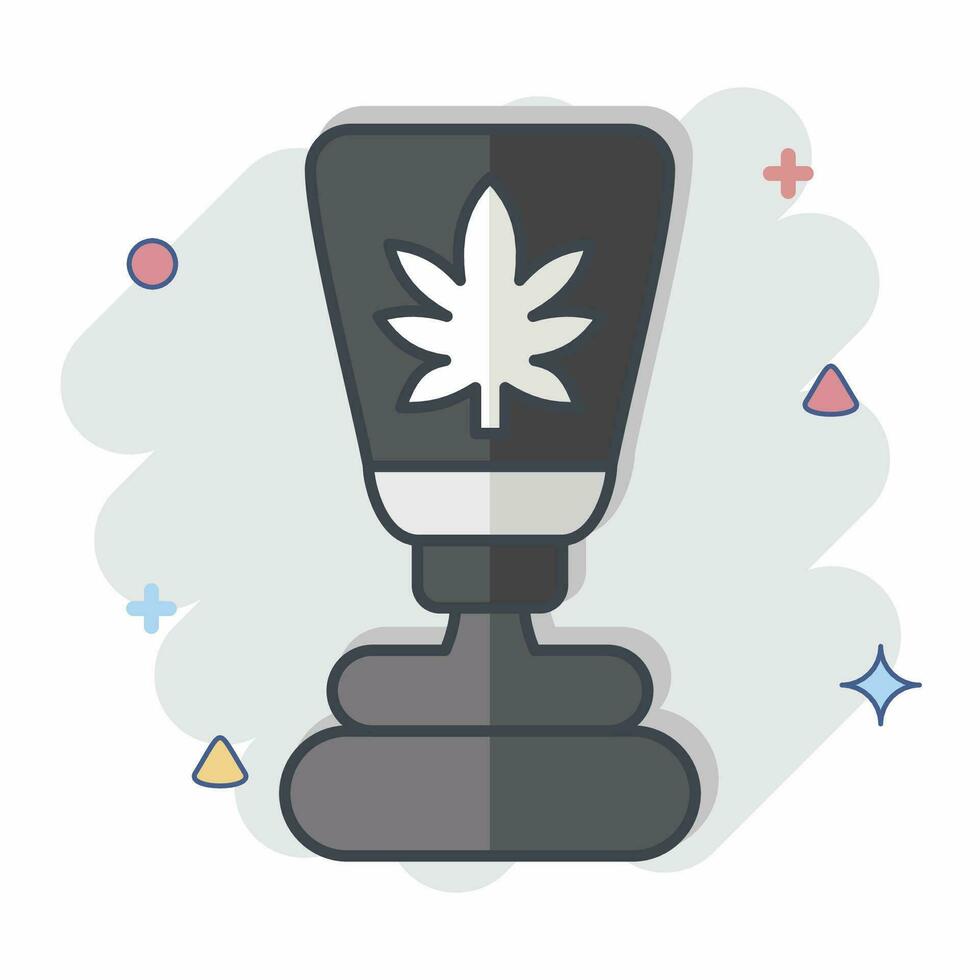 Icon CBD Cream. related to Cannabis symbol. comic style. simple design editable. simple illustration vector