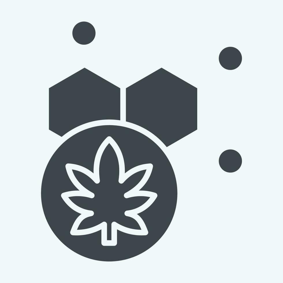 Icon Cannabol Content. related to Cannabis symbol. glyph style. simple design editable. simple illustration vector