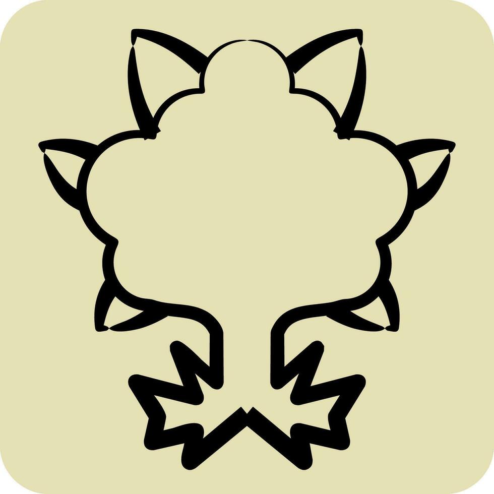 Icon Flower. related to Cannabis symbol. hand drawn style. simple design editable. simple illustration vector