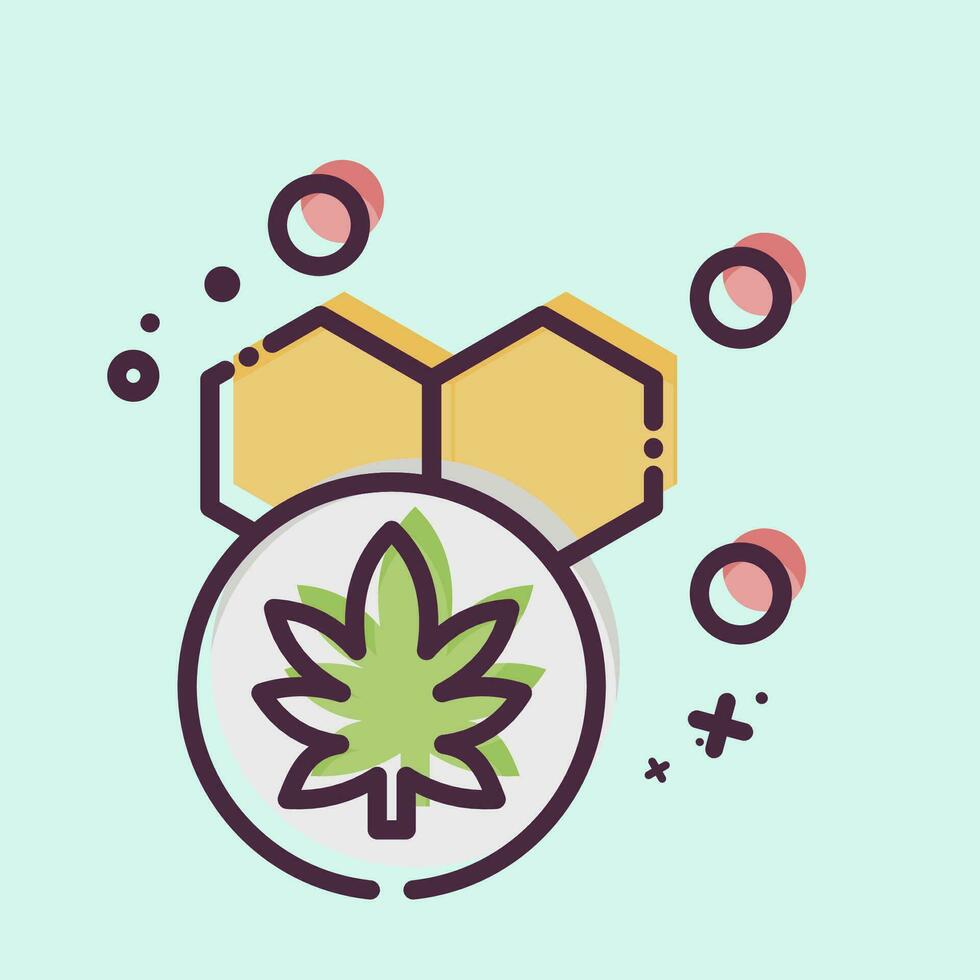 Icon Cannabol Content. related to Cannabis symbol. MBE style. simple design editable. simple illustration vector