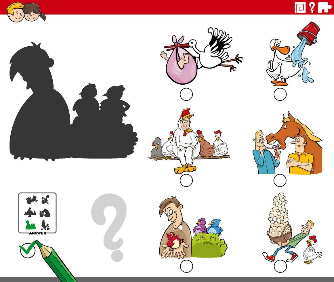 shadow game with cartoon conceptual illustrations vector