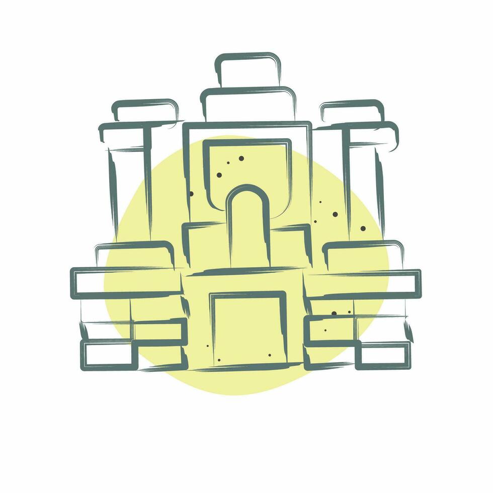 Icon Angkor Thom. related to Cambodia symbol. Color Spot Style. simple design editable. simple illustration vector