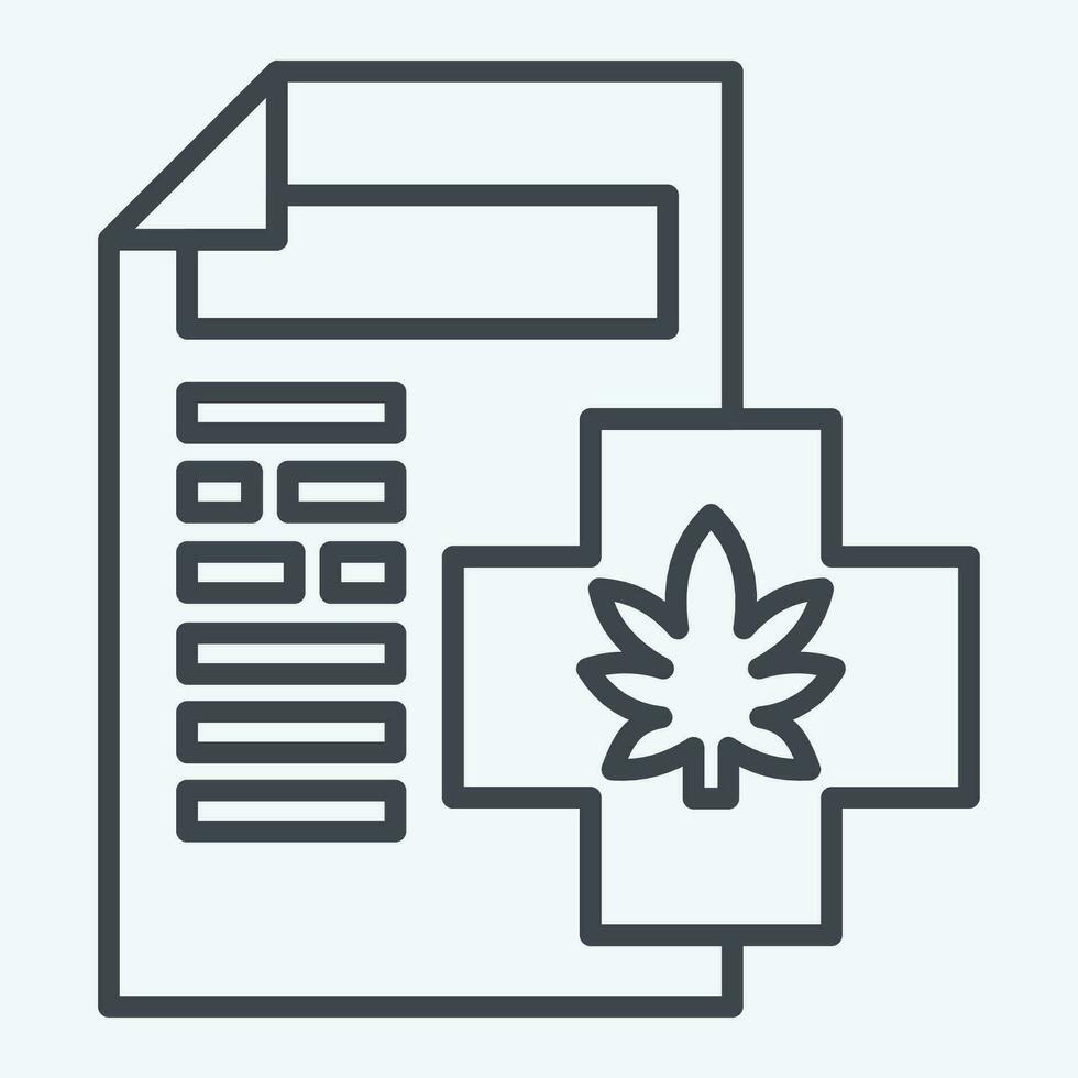Icon Cannabis Licences. related to Cannabis symbol. line style. simple design editable. simple illustration vector