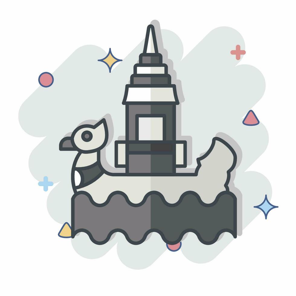 Icon Bon Om Touk. related to Cambodia symbol. comic style. simple design editable. simple illustration vector