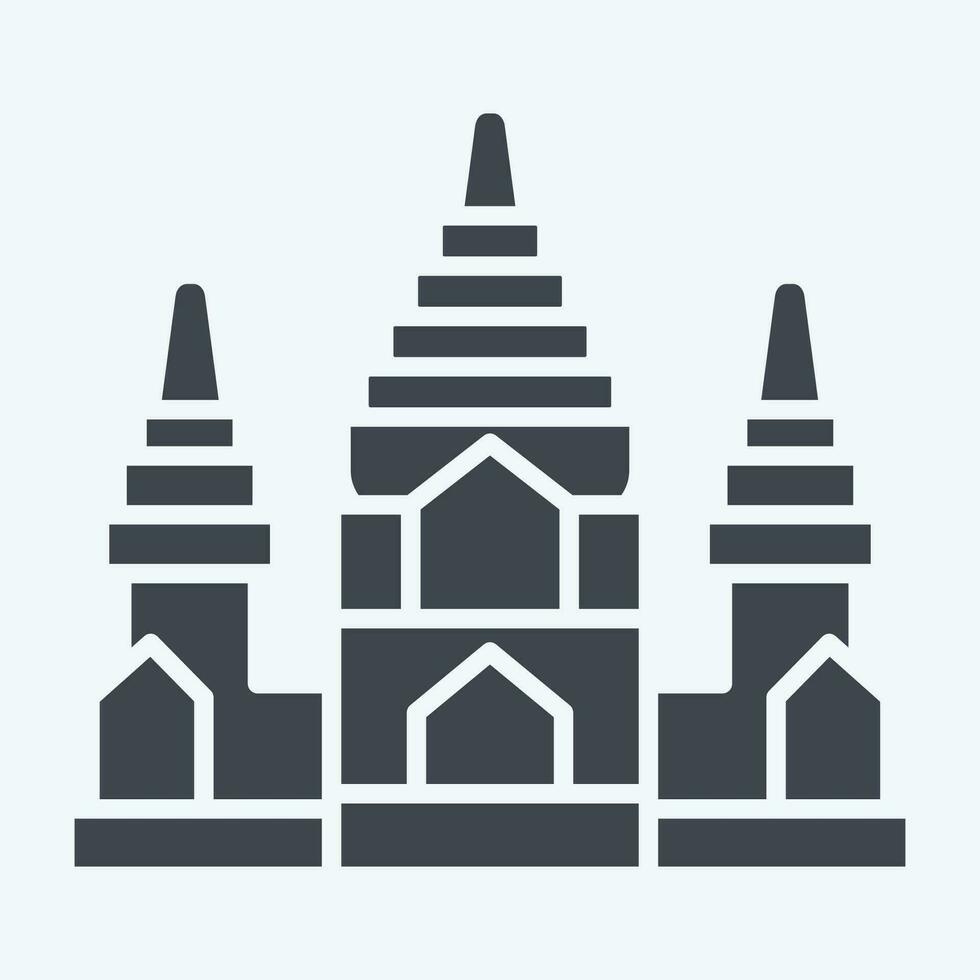 Icon Angkor Wat. related to Cambodia symbol. glyph style. simple design editable. simple illustration vector