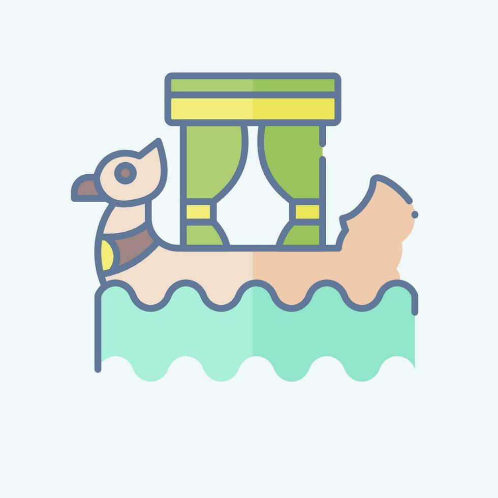 Icon Boat. related to Cambodia symbol. doodle style. simple design editable. simple illustration vector