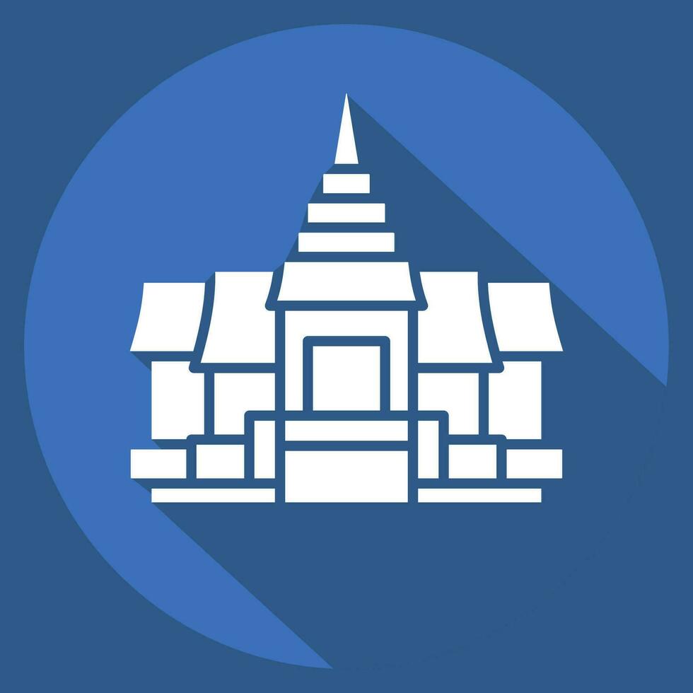 icono pagoda. relacionado a Camboya símbolo. largo sombra estilo. sencillo diseño editable. sencillo ilustración vector