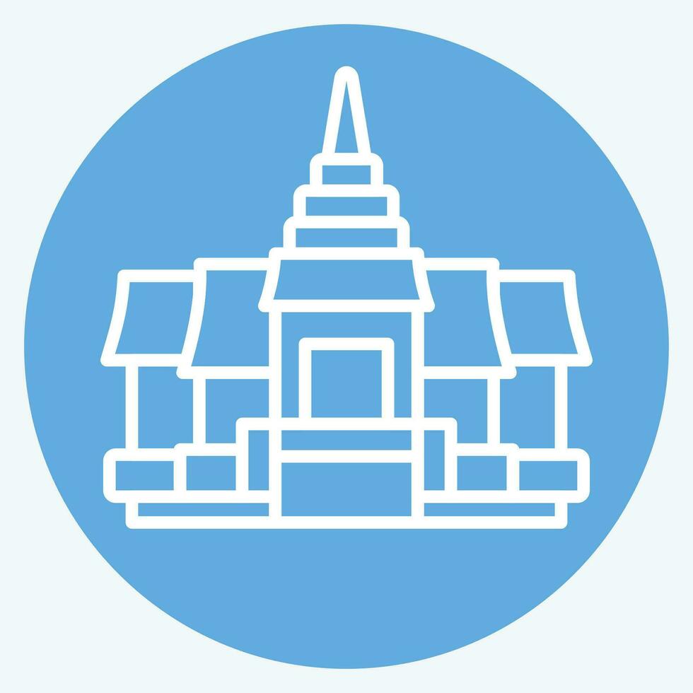 Icon Pagoda. related to Cambodia symbol. blue eyes style. simple design editable. simple illustration vector