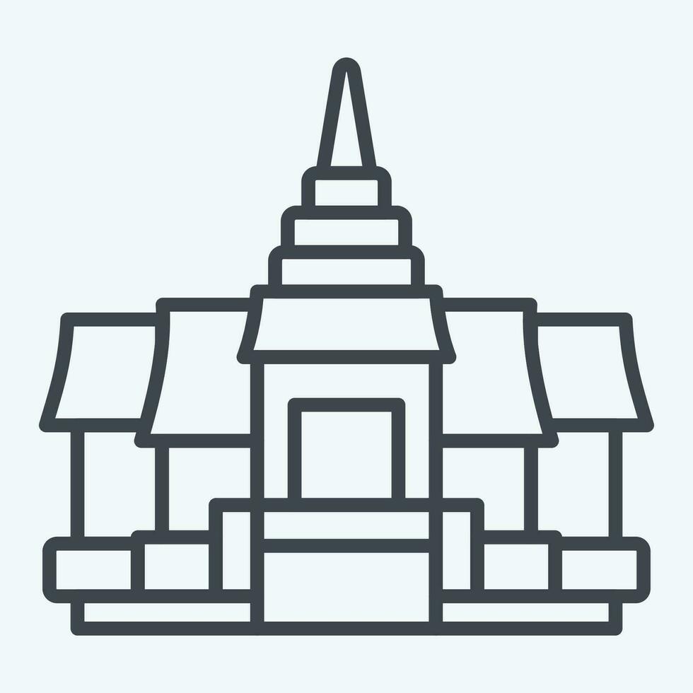 Icon Pagoda. related to Cambodia symbol. line style. simple design editable. simple illustration vector